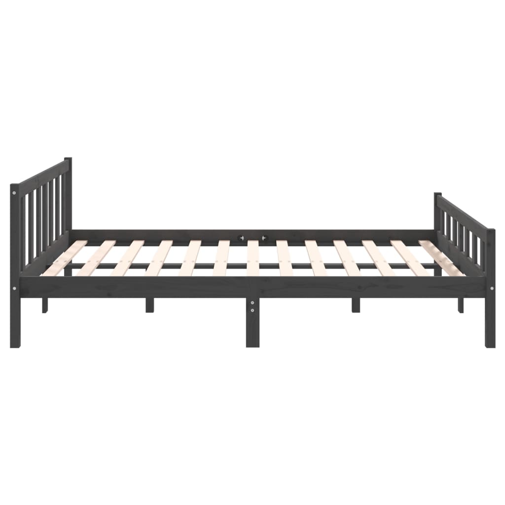 Solid wood bed gray 120x200 cm