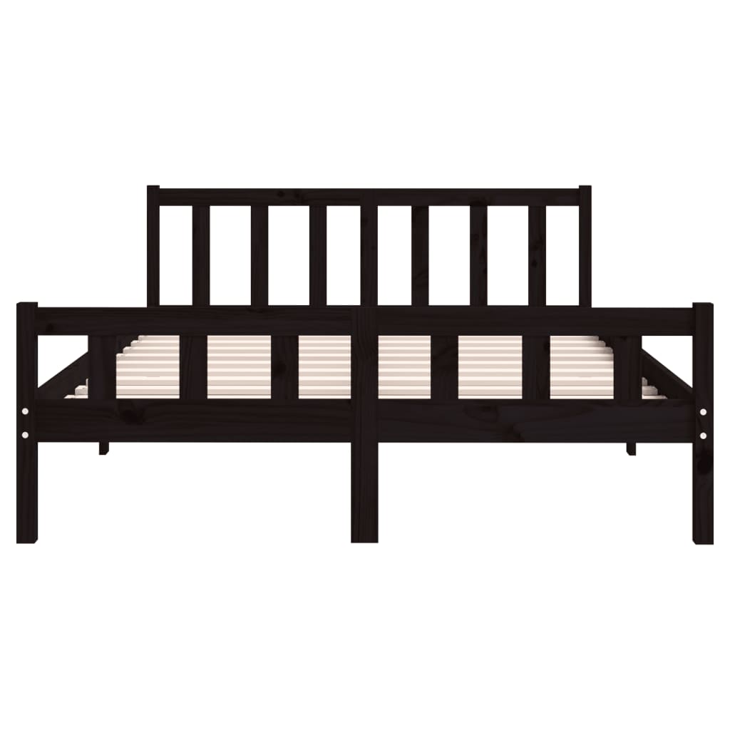 Solid wood bed black 120x200 cm