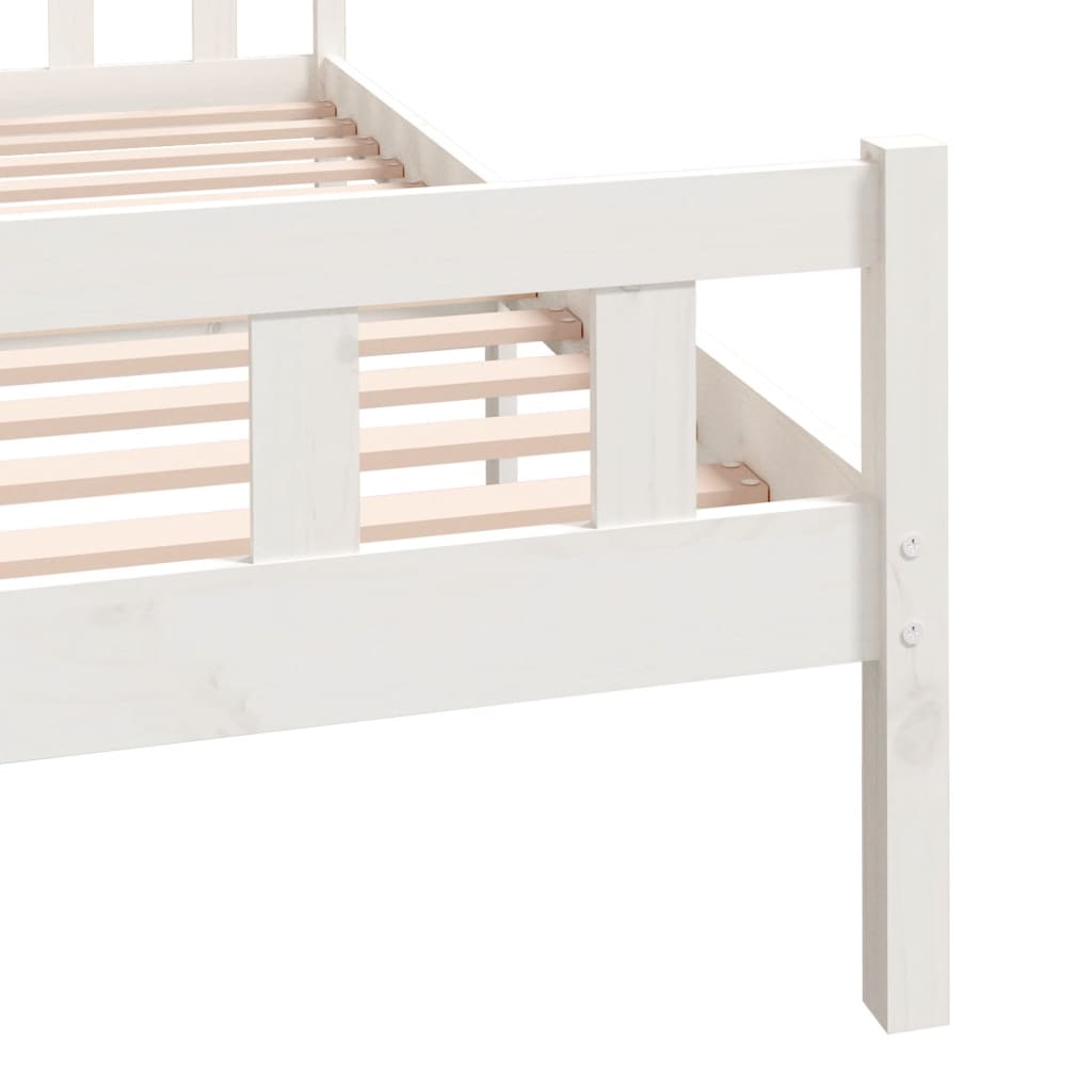 Solid Wood Bed White 150x200 cm