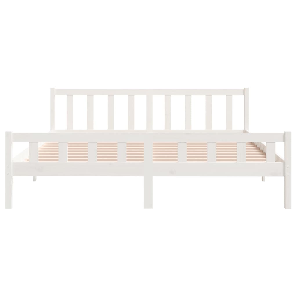 Solid Wood Bed White 160x200 cm