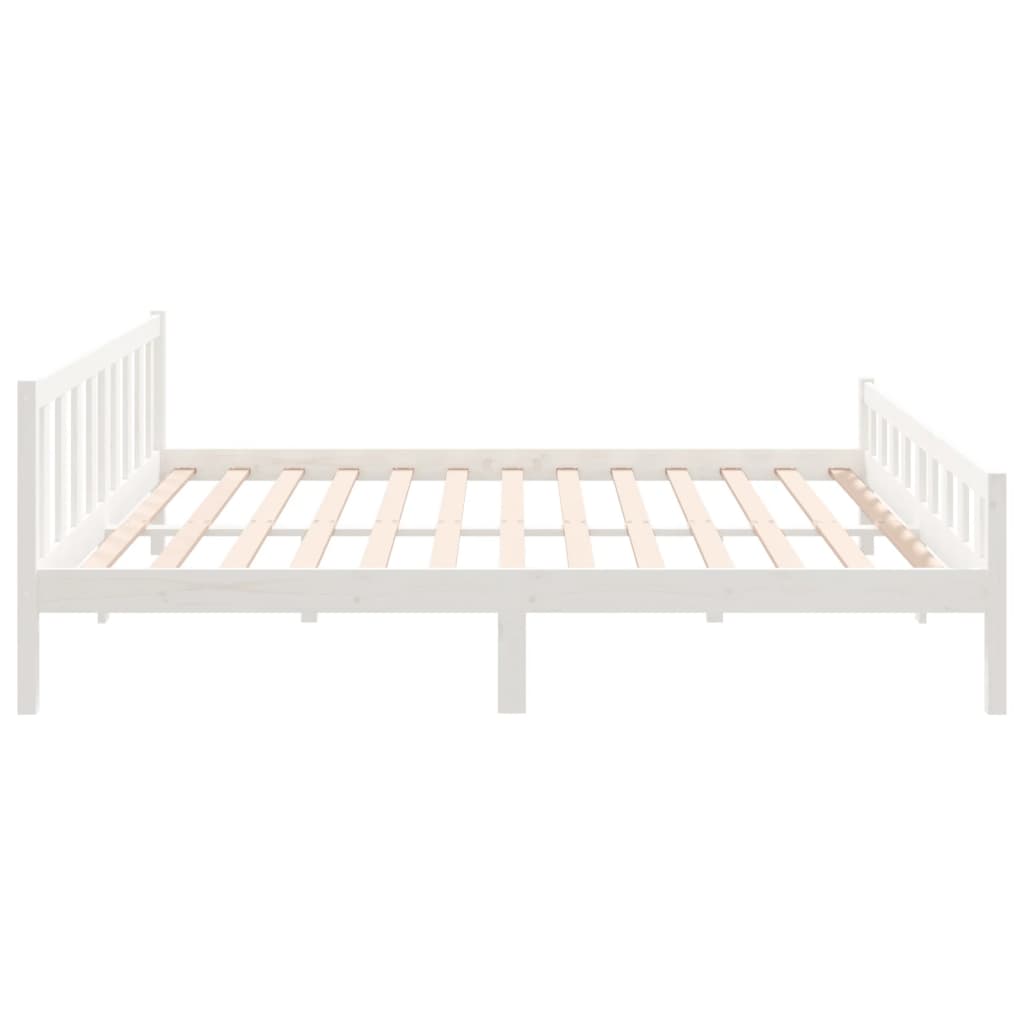 Solid Wood Bed White 160x200 cm