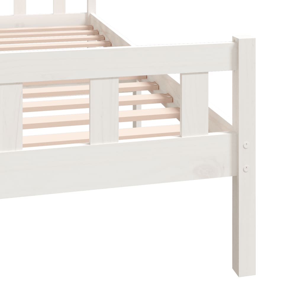 Solid Wood Bed White 160x200 cm
