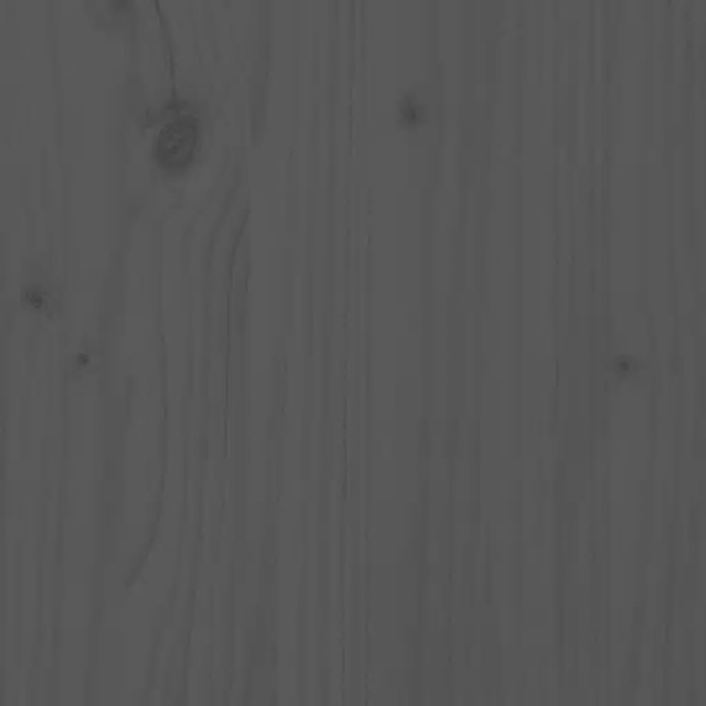 Solid wood bed gray 200x200 cm