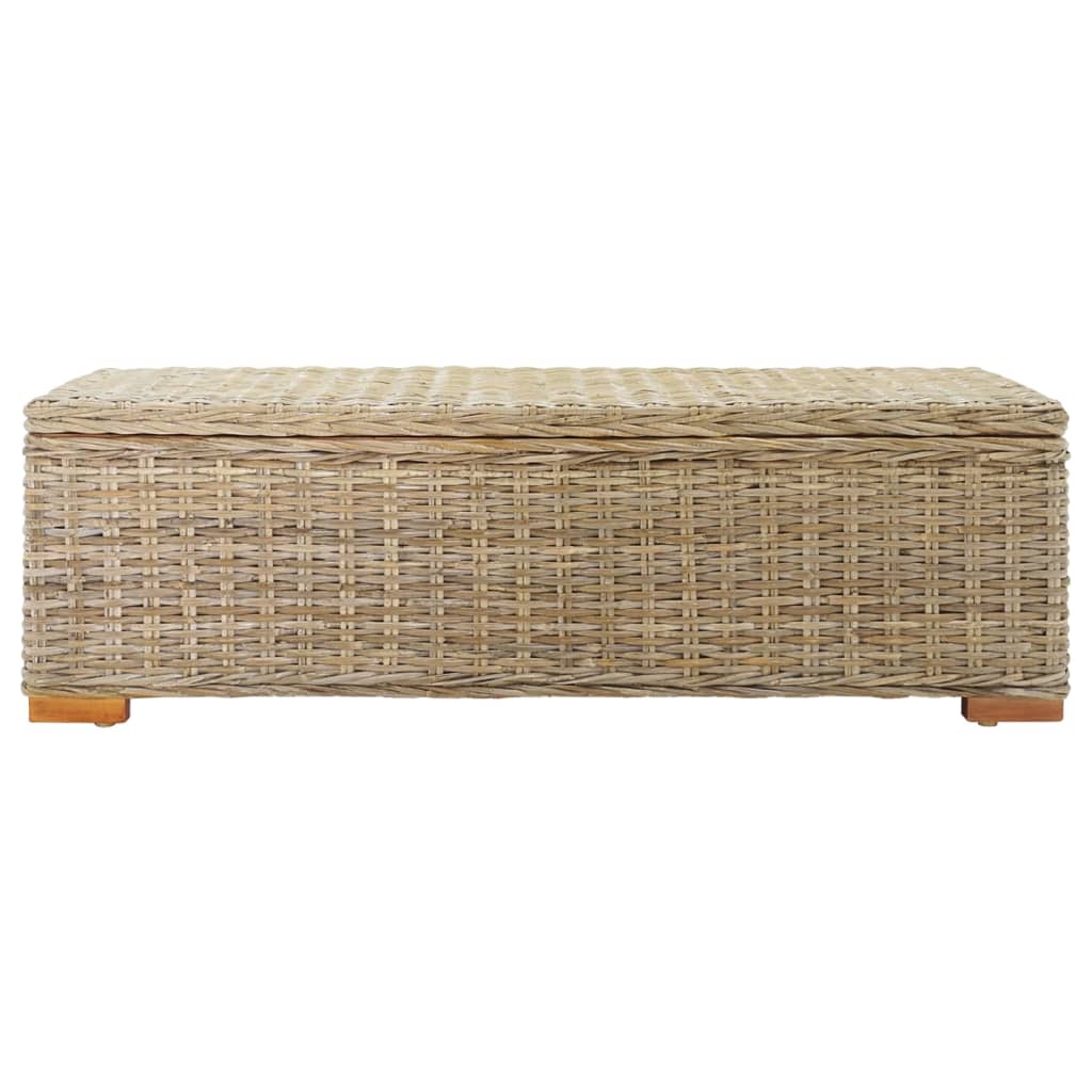 Truhe 110 cm Natur Kubu Rattan & Massivholz Mahagoni