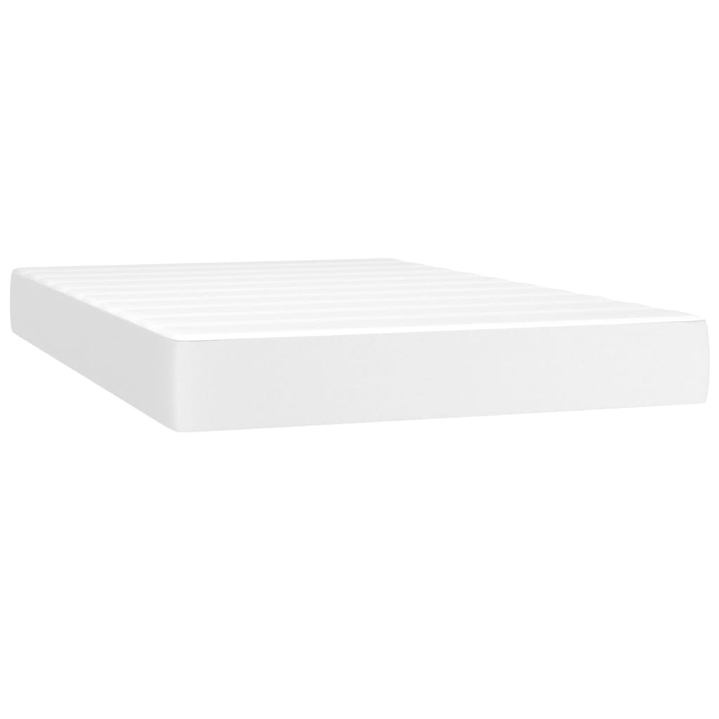 Pocket spring mattress white 120x200x20 cm artificial leather