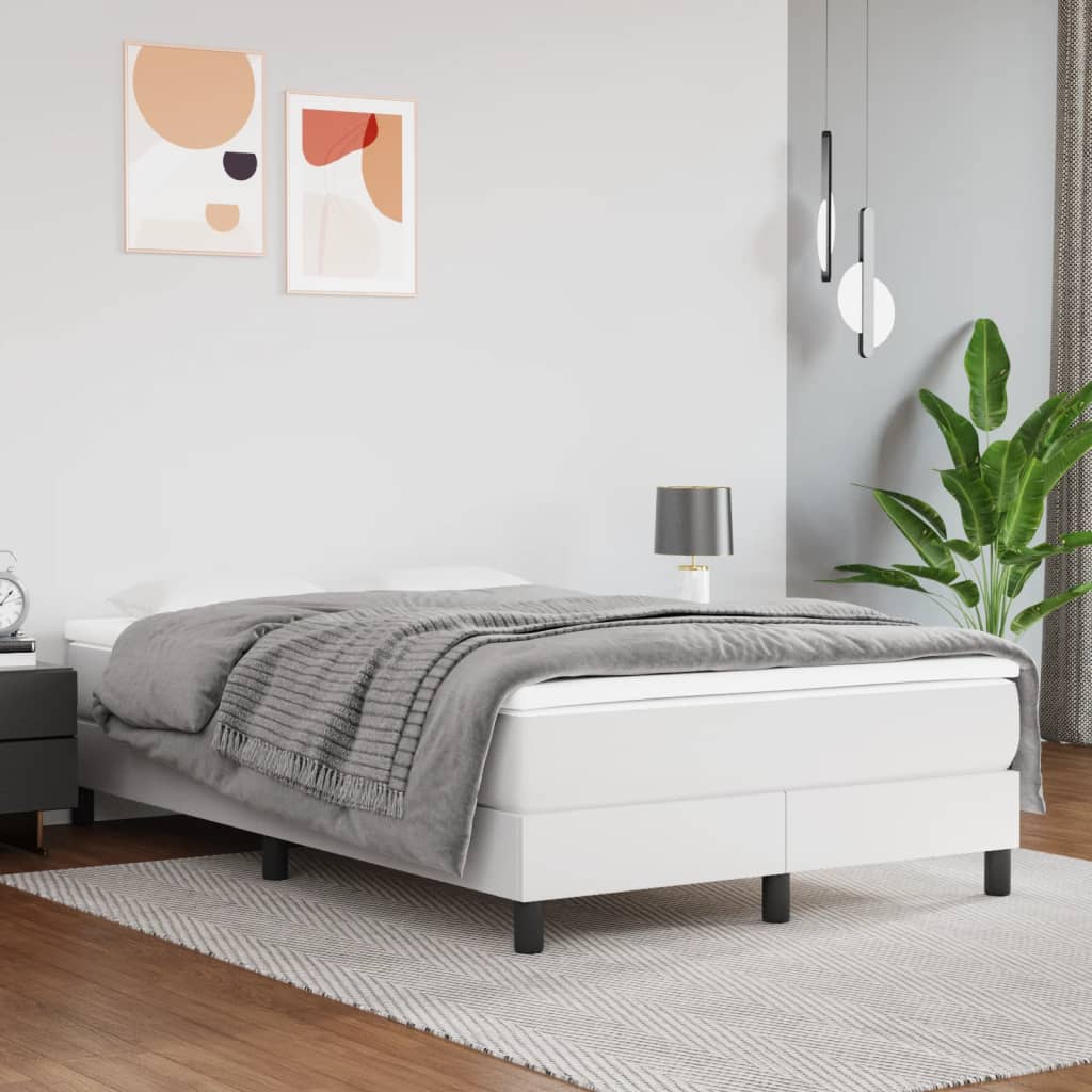 Pocket spring mattress white 120x200x20 cm artificial leather