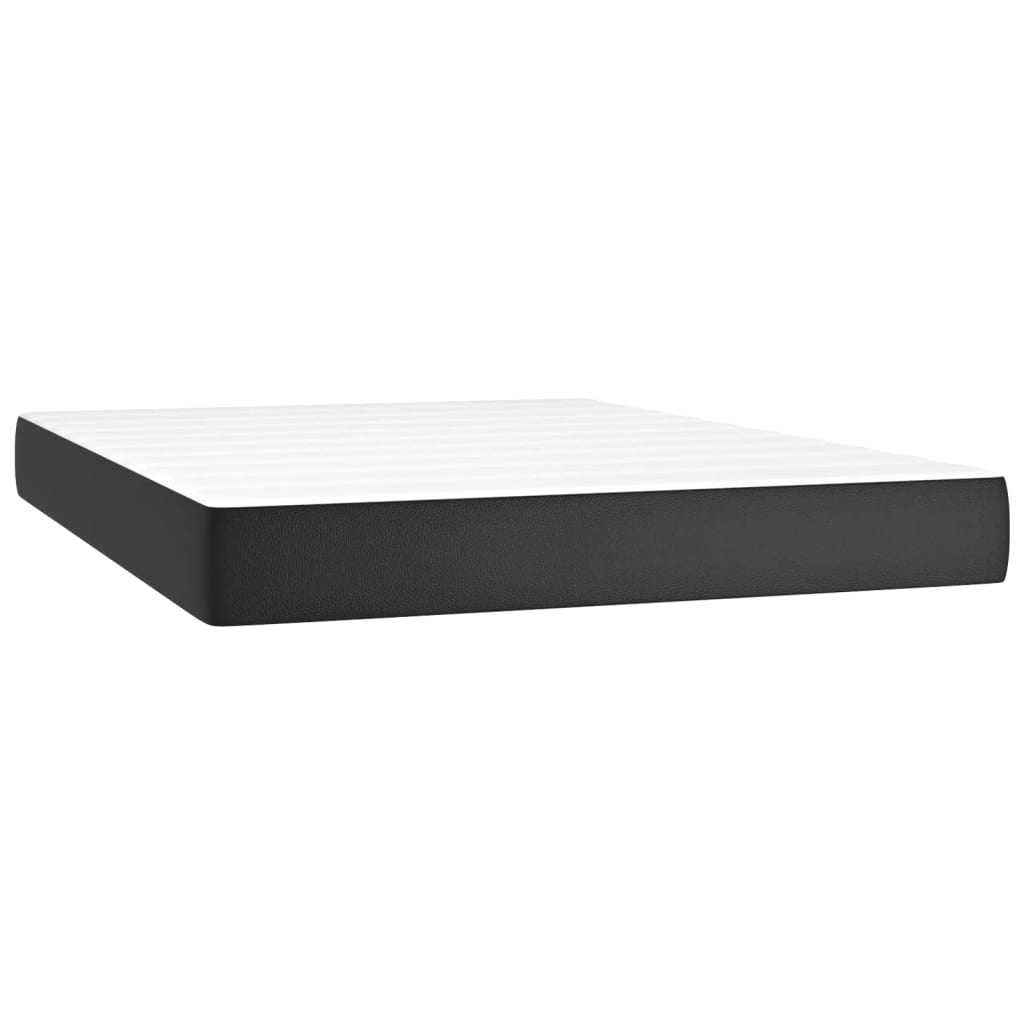 Pocket spring mattress black 140x190x20 cm artificial leather