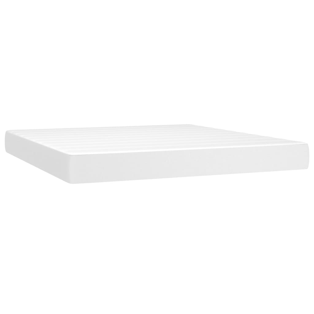 Pocket spring mattress white 180x200x20 cm artificial leather