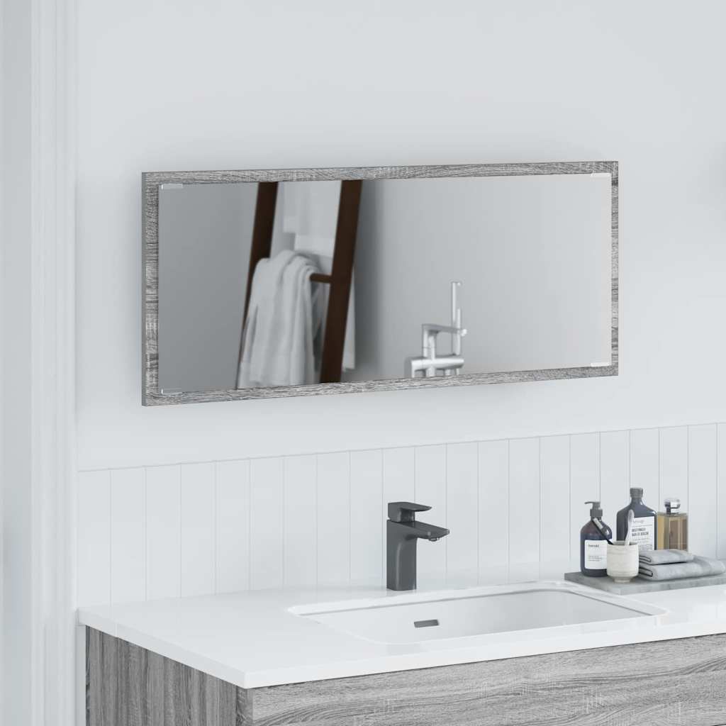 Spiegel Wandmontiert Grau Sonoma 90 x 8.5 x 37 cm Holzwerkstoff