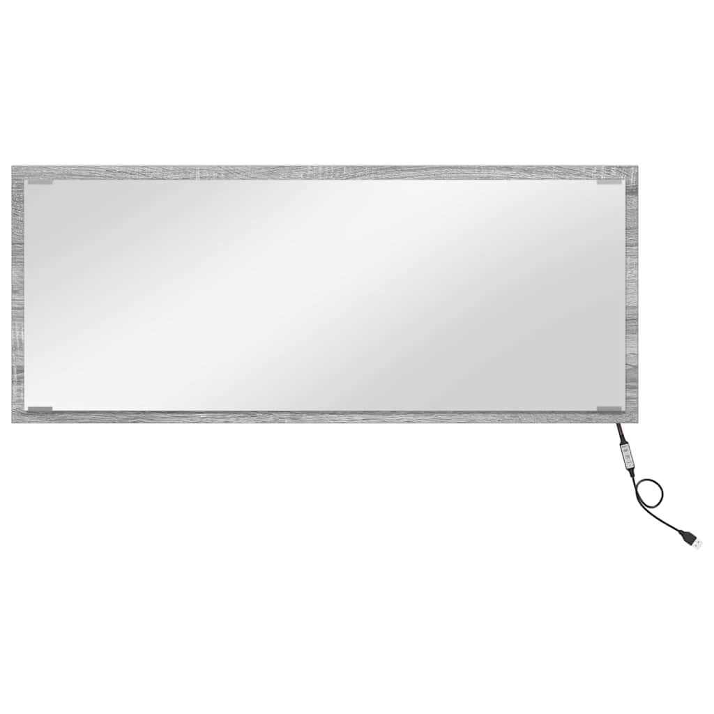 Spiegel Wandmontiert Grau Sonoma 90 x 8.5 x 37 cm Holzwerkstoff