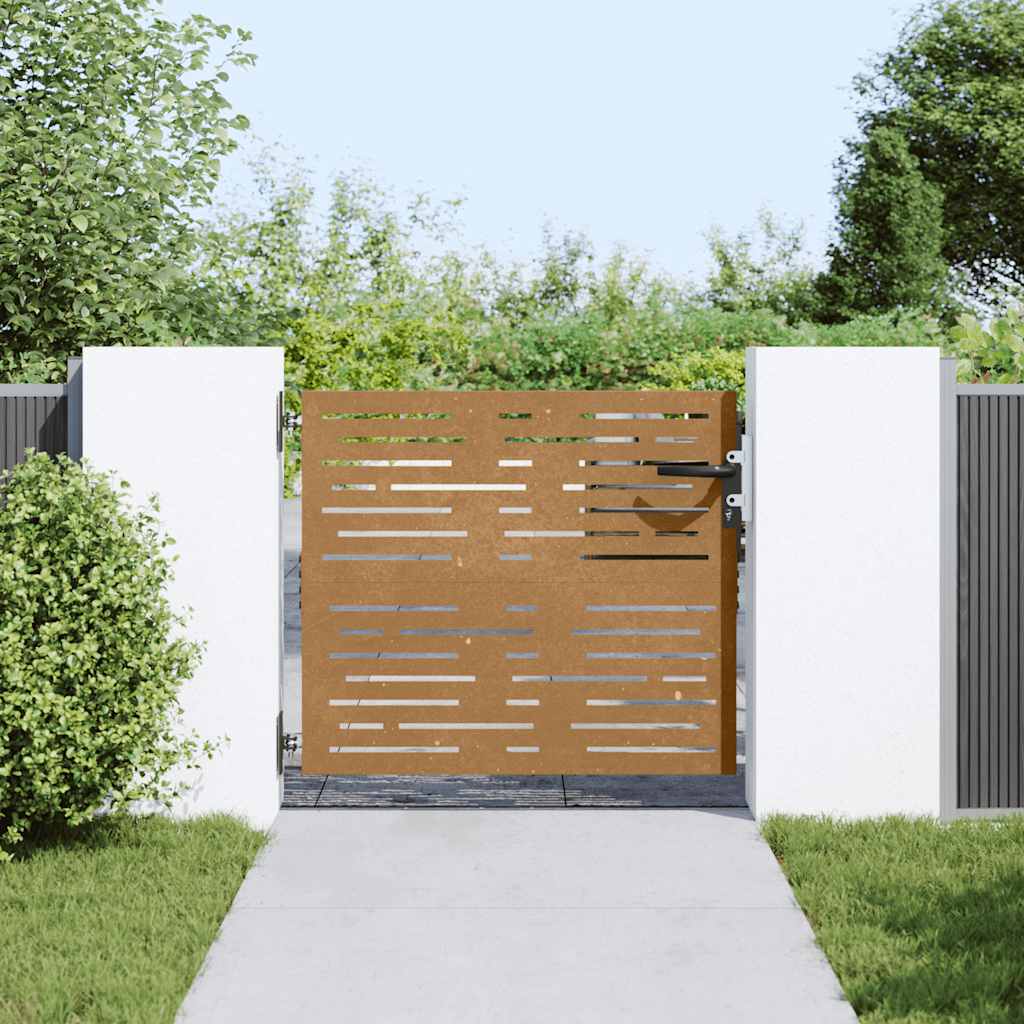 Gartentor 85x100 cm Cortenstahl Quadratisches Design