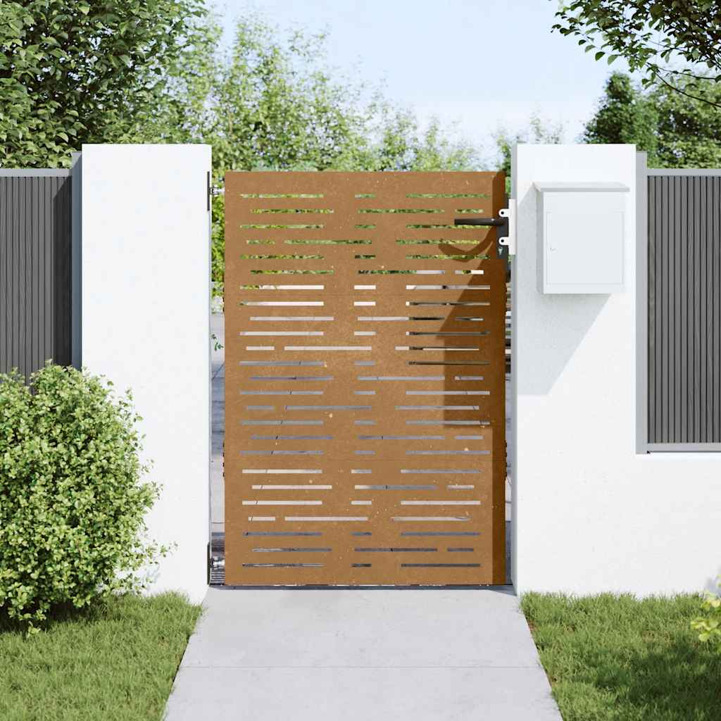 Gartentor 85x125 cm Cortenstahl Quadratisches Design