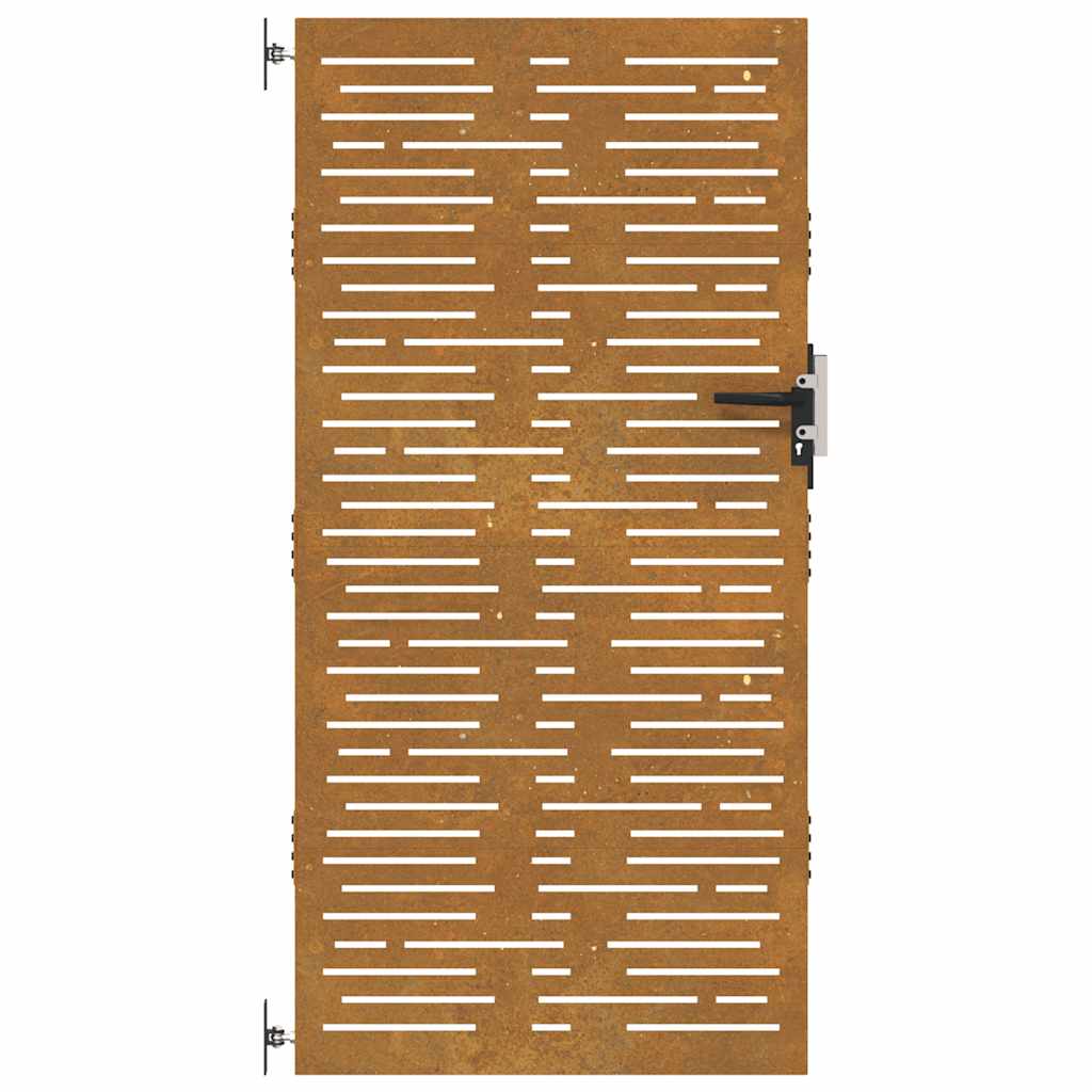 Gartentor 85x175 cm Cortenstahl Quadratisches Design