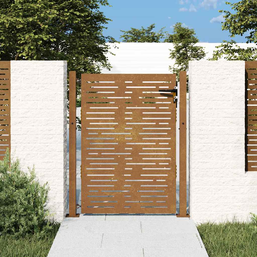 Gartentor 105x130 cm Cortenstahl Quadratisches Design