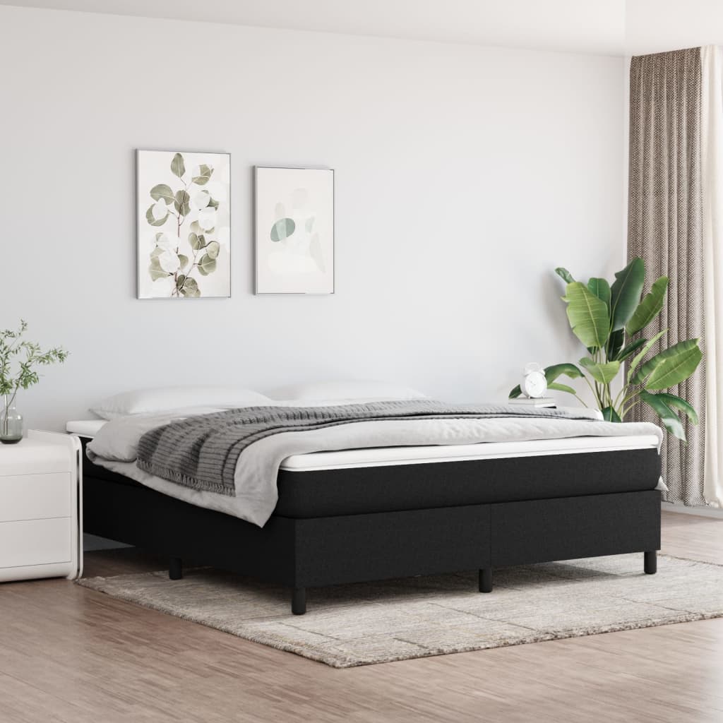 Bettgestell ohne Matratze Schwarz 180x200 cm Stoff