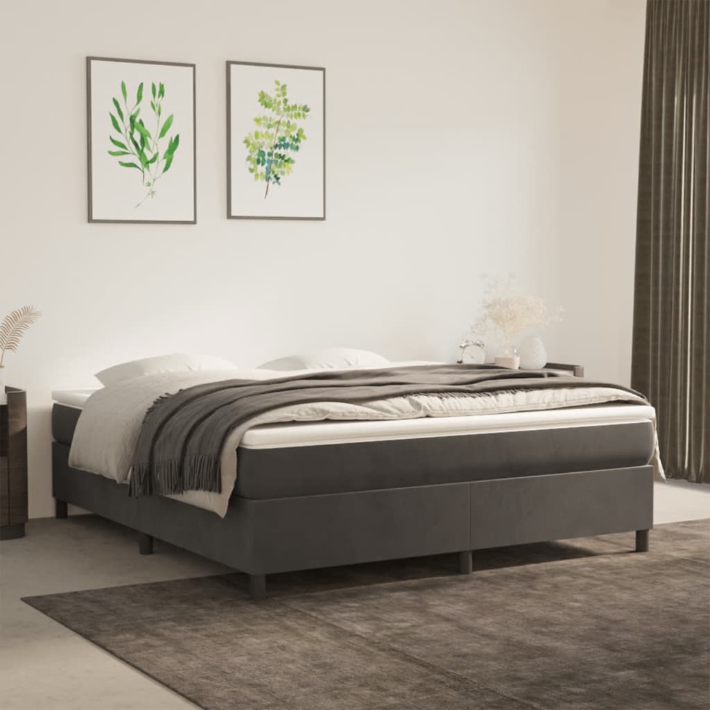 Bettgestell ohne Matratze Dunkelgrau 180x200 cm Samt