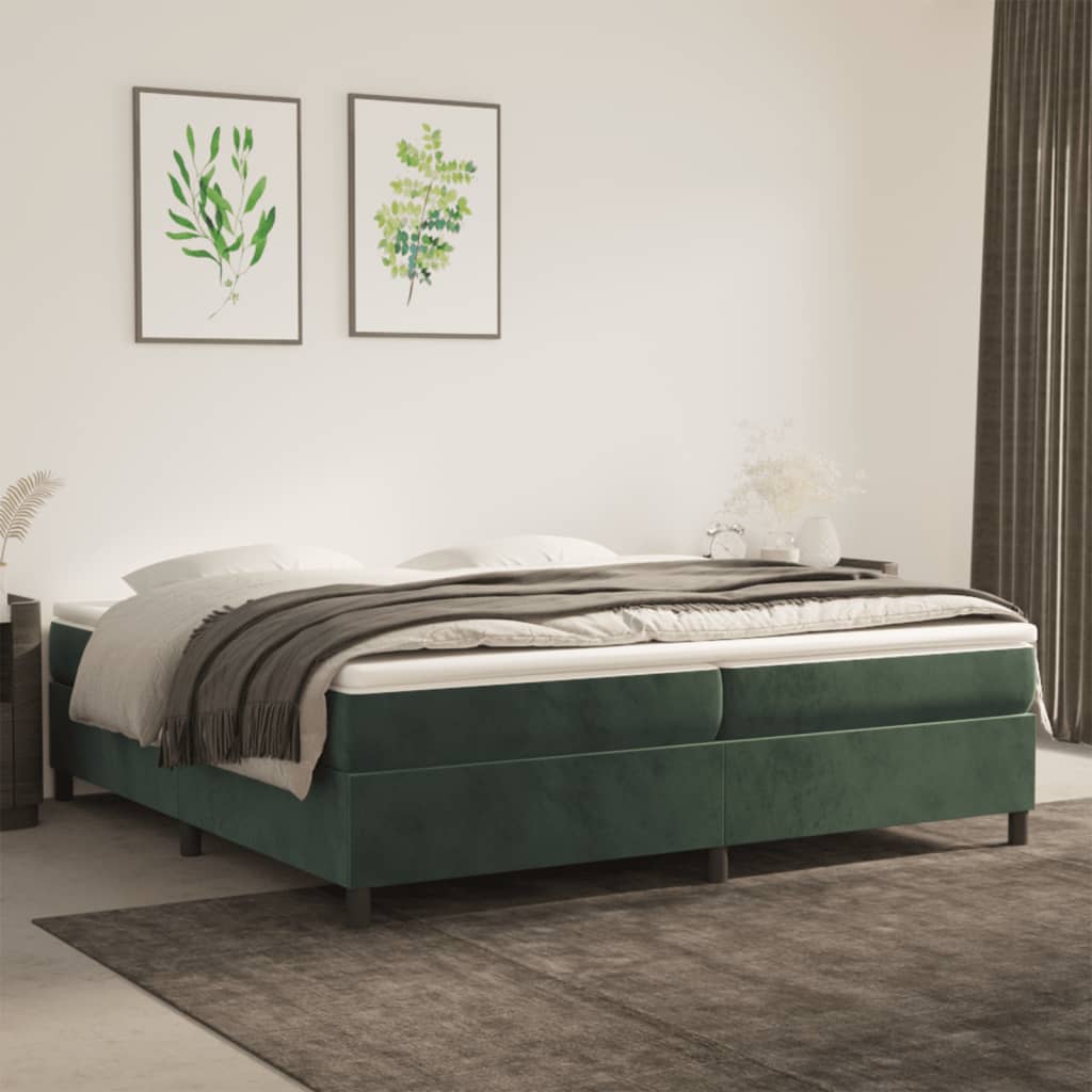 Bettgestell ohne Matratze Dunkelgrün 200x200 cm Samt
