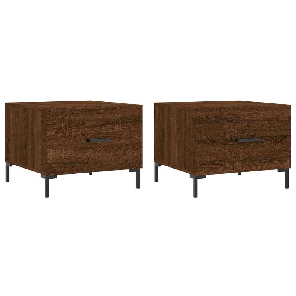 Coffee tables 2 pcs. Brown oak look 50x50x40 cm wood material