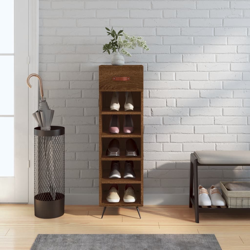 Schuhschrank Braun Eichen-Optik 30x35x105 cm Holzwerkstoff