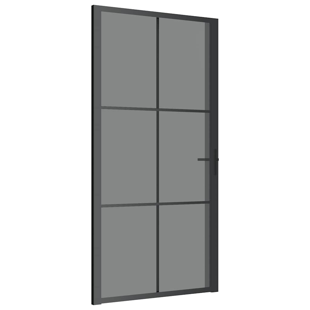 Innentür 102,5x201,5 cm Schwarz ESG-Glas und Aluminium