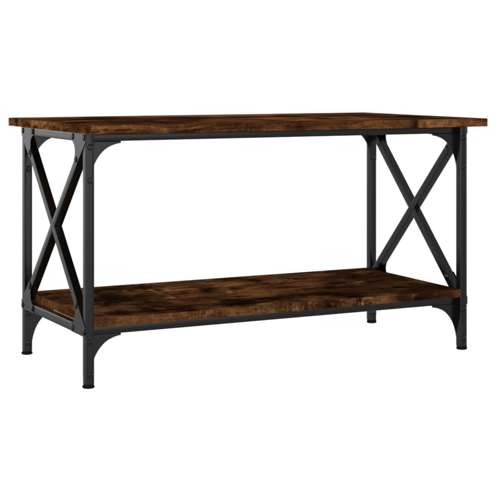 Couchtisch Räuchereiche 80x45x45 cm Holzwerkstoff und Eisen
