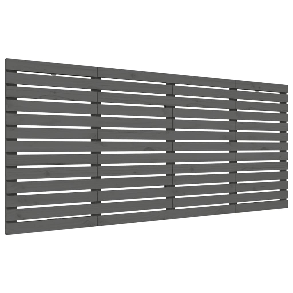 Wand-Kopfteil Grau 166x3x91,5 cm Massivholz Kiefer