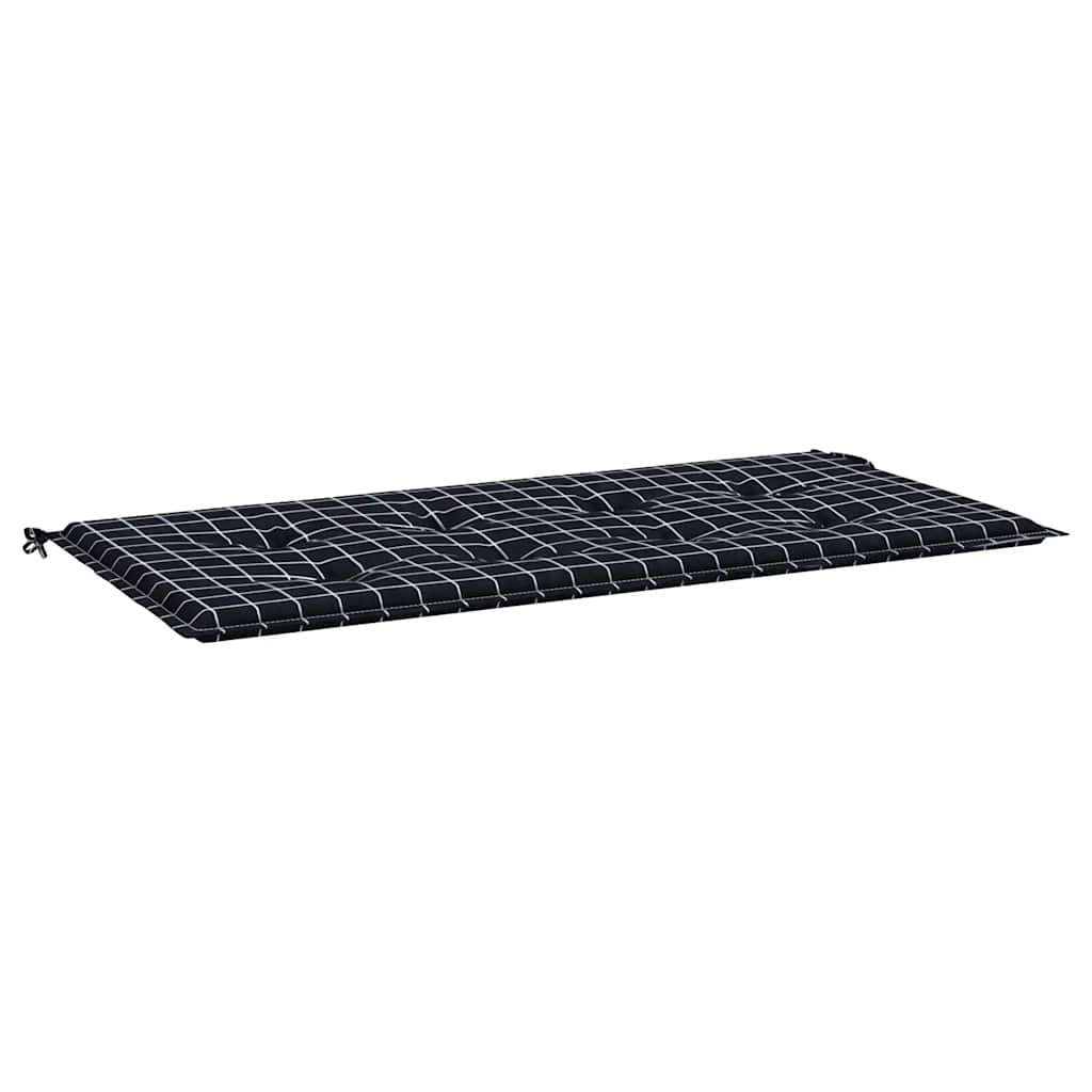Gartenbank-Auflage Schwarz Karomuster 120x50x4 cm Oxford-Gewebe