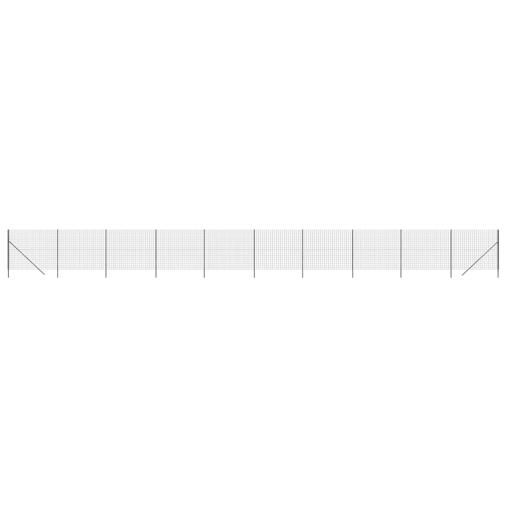 Maschendrahtzaun Anthrazit 1,4x25 m Verzinkter Stahl