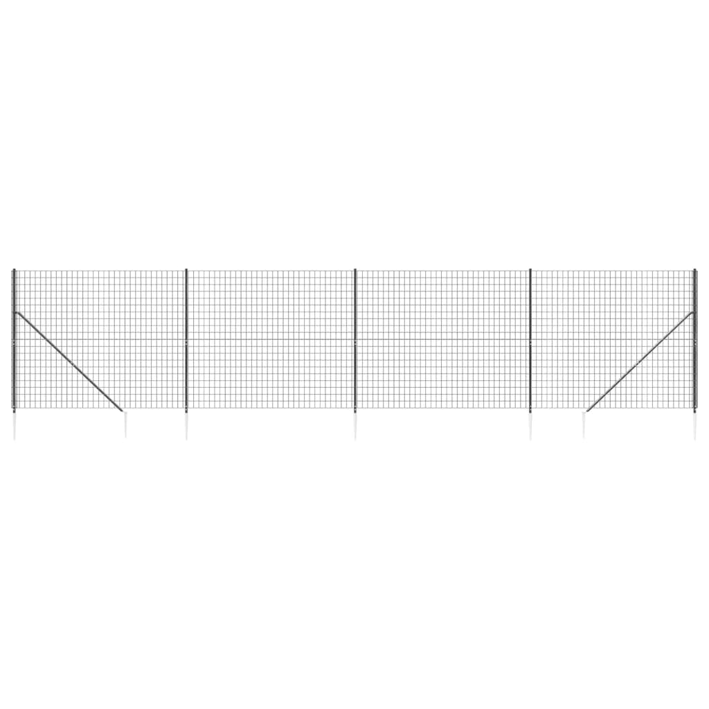 Maschendrahtzaun mit Bodenhülsen Anthrazit 1,4x10 m