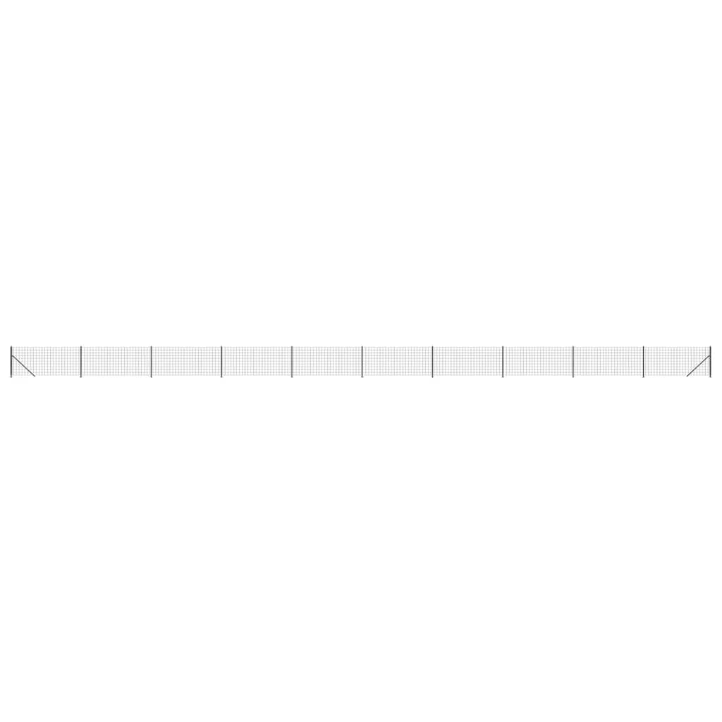 Maschendrahtzaun mit Bodenflansch Anthrazit 0,8x25 m