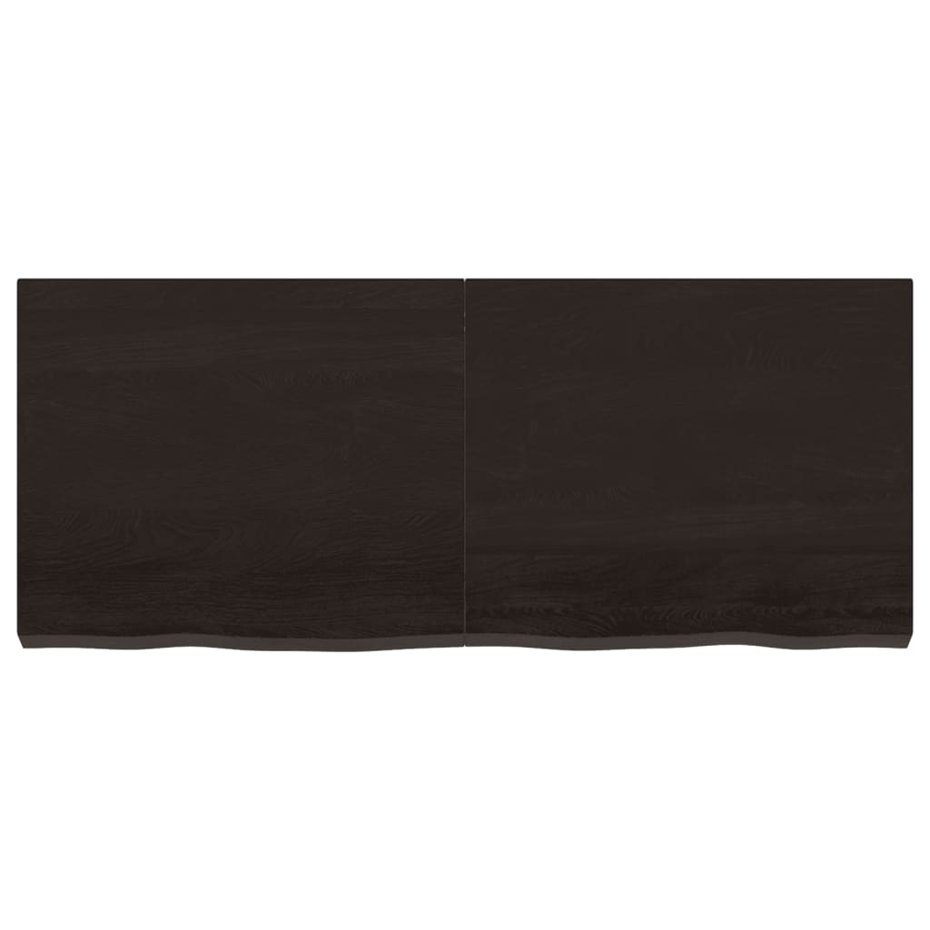 Tischplatte Dunkelbraun 120x50x(2-6)cm Massivholz Eiche