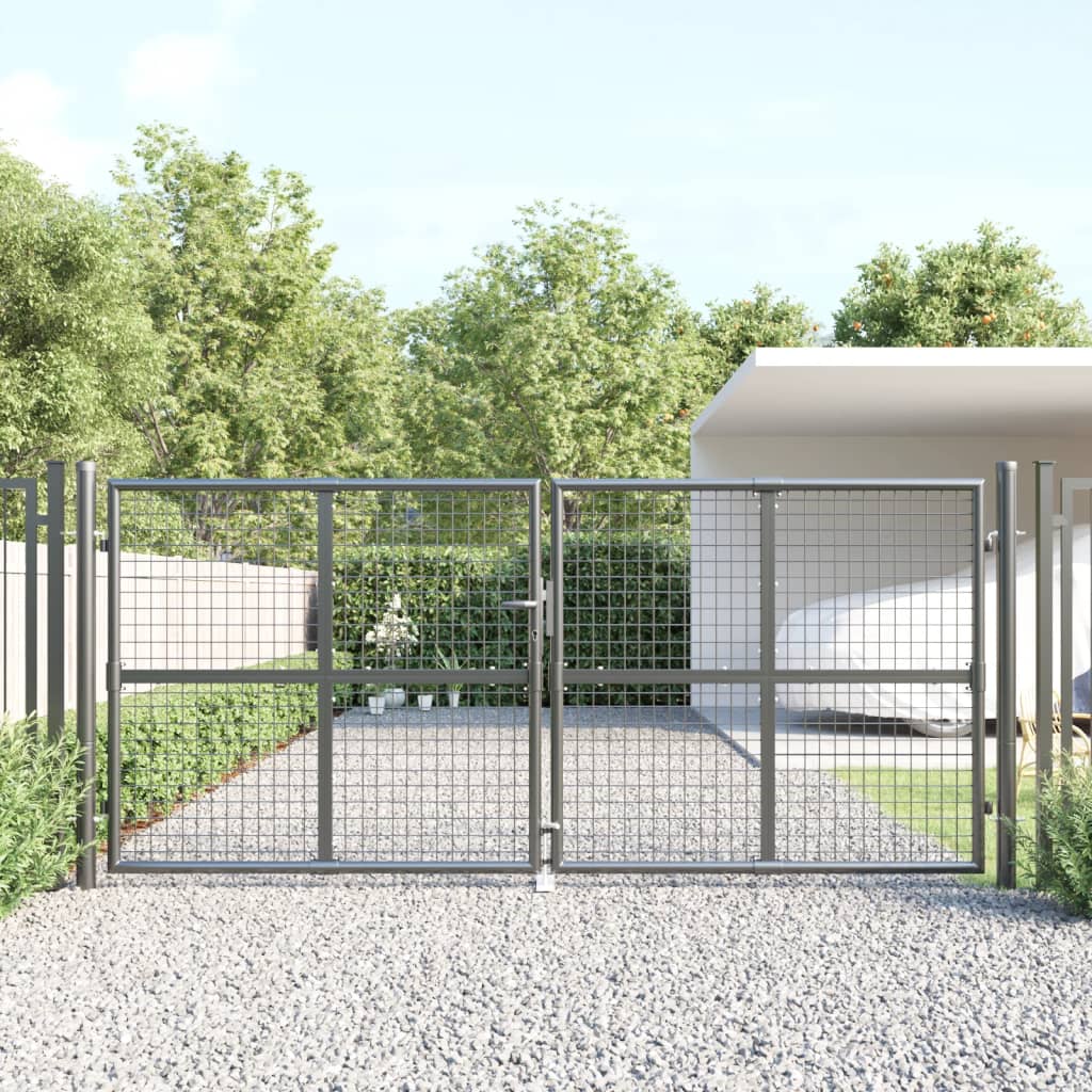 Gitter-Gartentor Anthrazit 300 x 125 cm Verzinkter Stahl