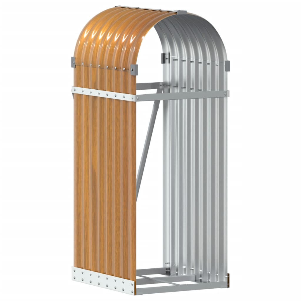 Kaminholzunterstand Holzoptik 40x45x100 cm Verzinkter Stahl