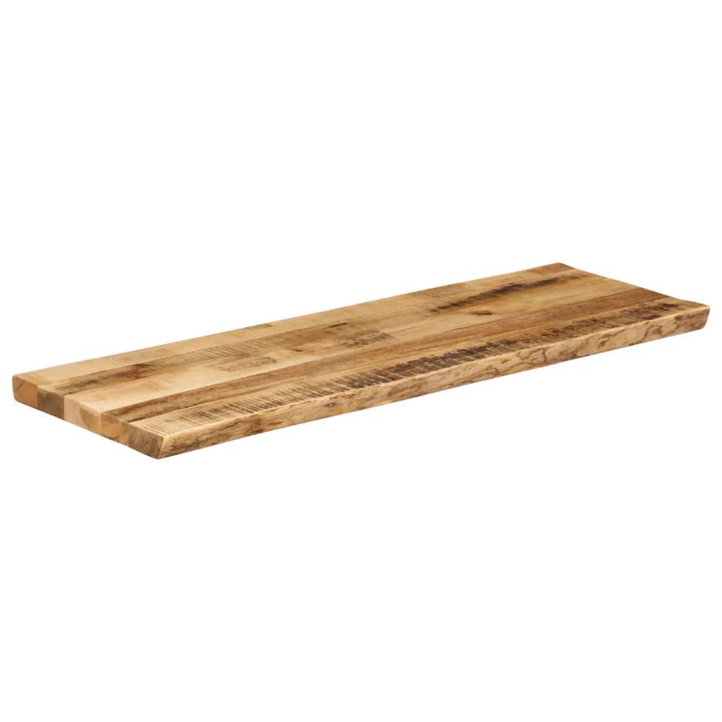 Tischplatte mit Baumkante 140x40x2,5 cm Raues Mango Massivholz