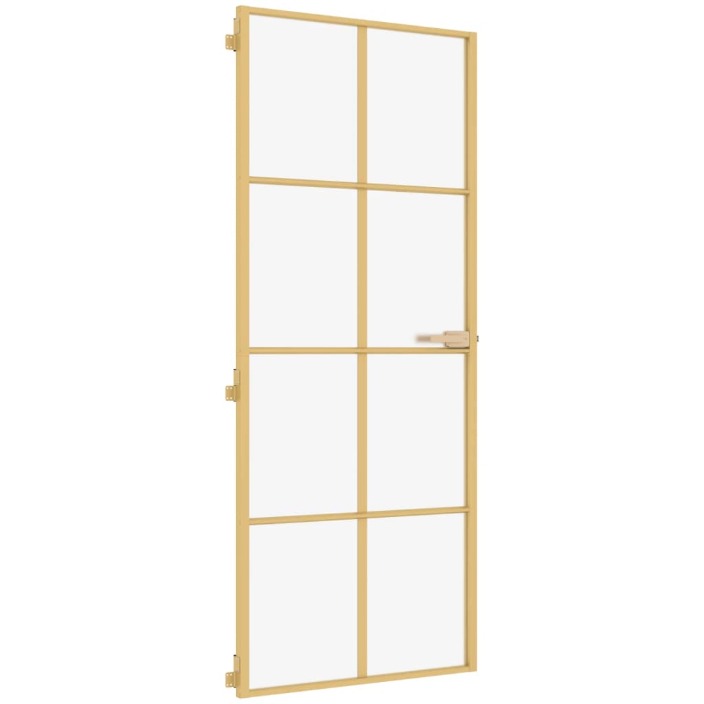 Innentür Schlank Golden 83x201,5 cm Hartglas und Aluminium