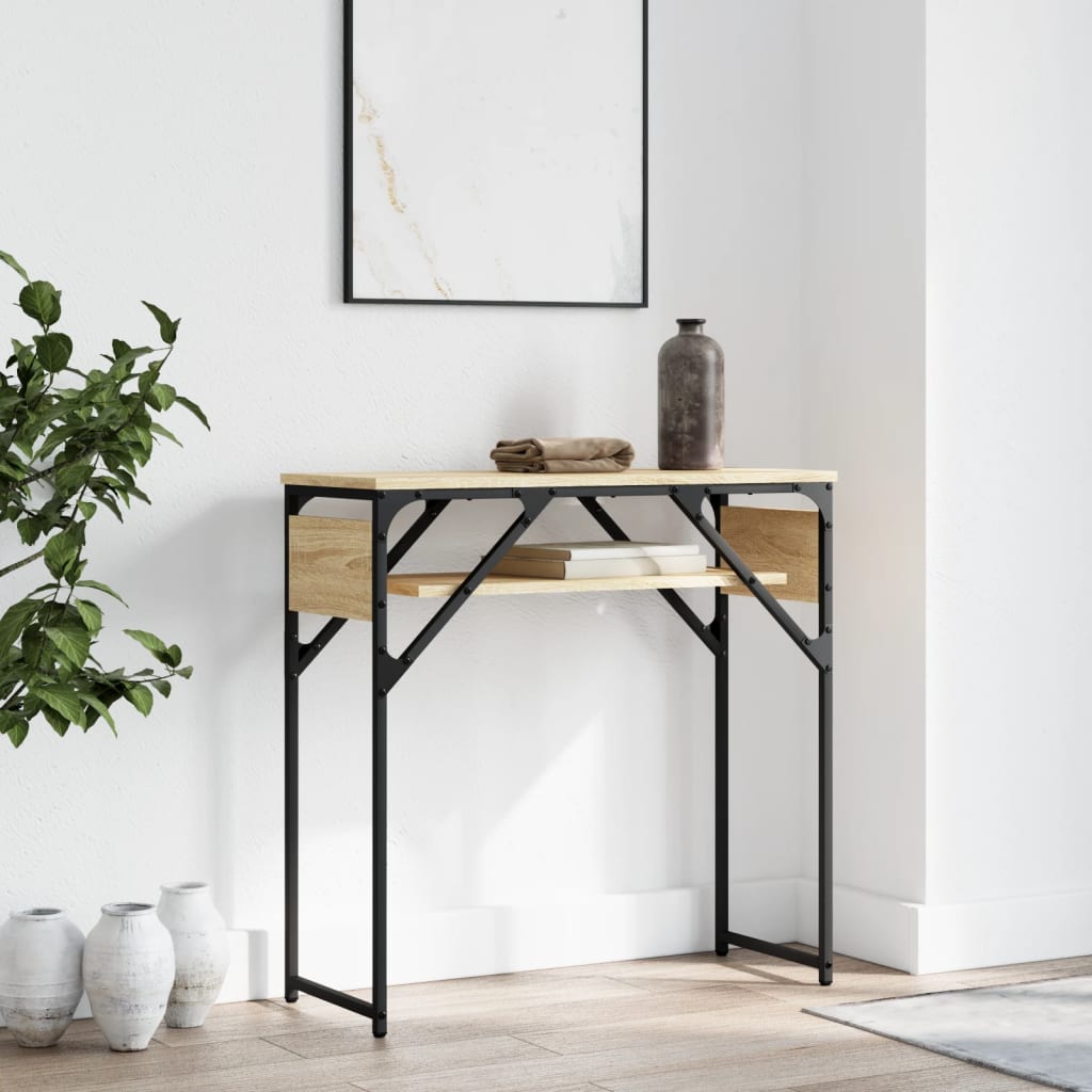 Konsolentisch mit Ablage Sonoma-Eiche 75x30x75cm Holzwerkstoff