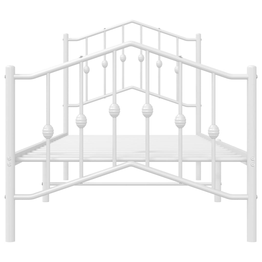 Bettgestell mit Kopf- und Fußteil Metall Weiß 80x200 cm