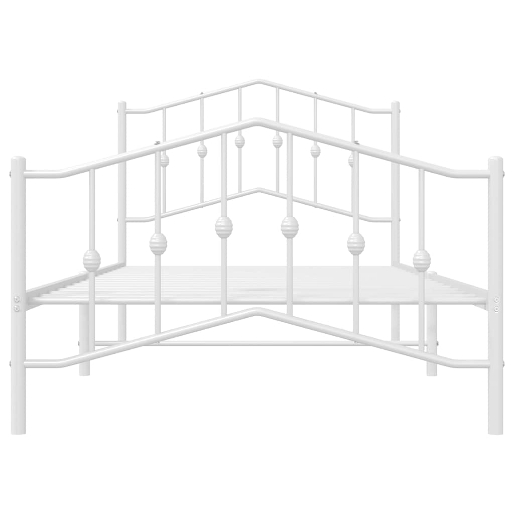 Bettgestell mit Kopf- und Fußteil Metall Weiß 100x190 cm