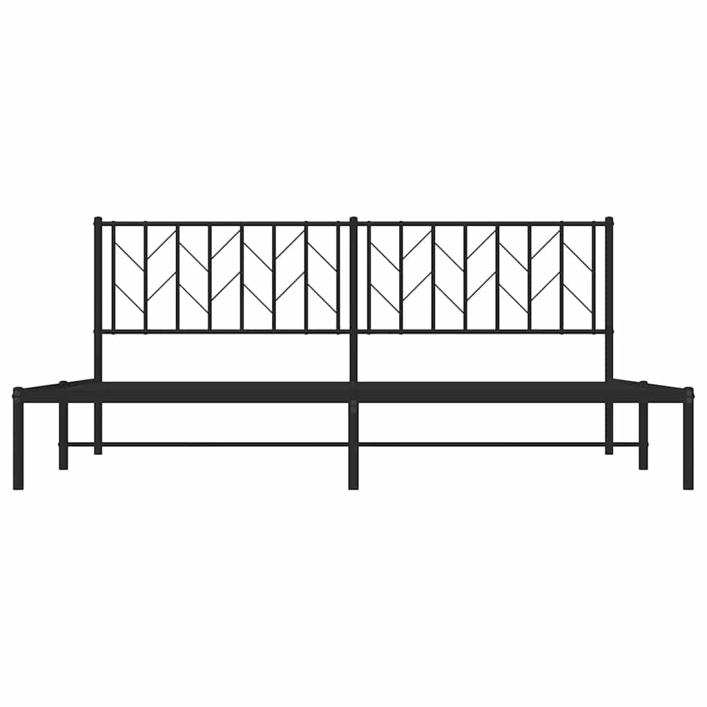 Bettgestell mit Kopfteil Metall Schwarz 193x203 cm