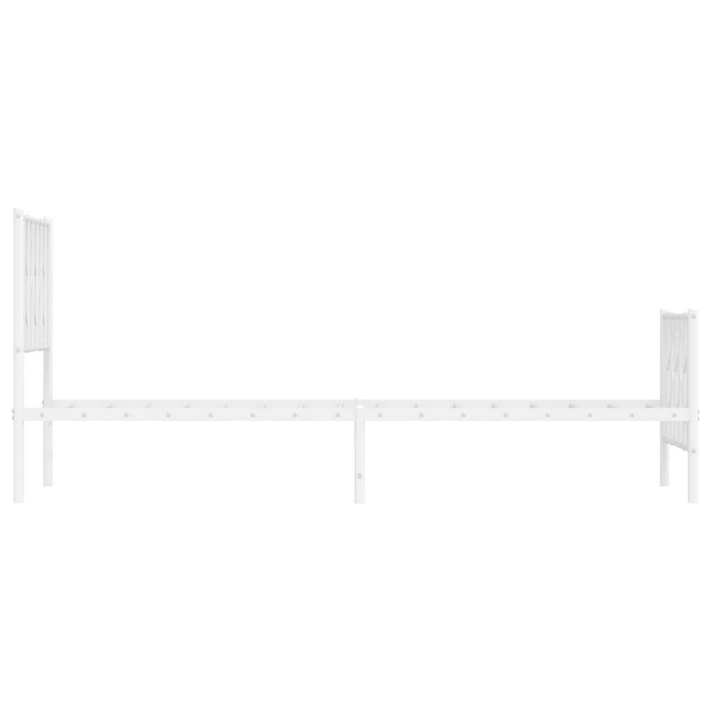 Bettgestell mit Kopf- und Fußteil Metall Weiß 80x200 cm