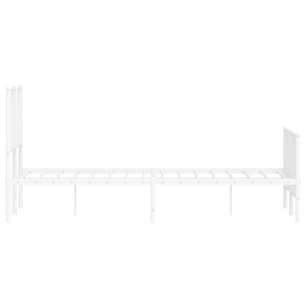 Bettgestell mit Kopf- und Fußteil Metall Weiß 120x200 cm
