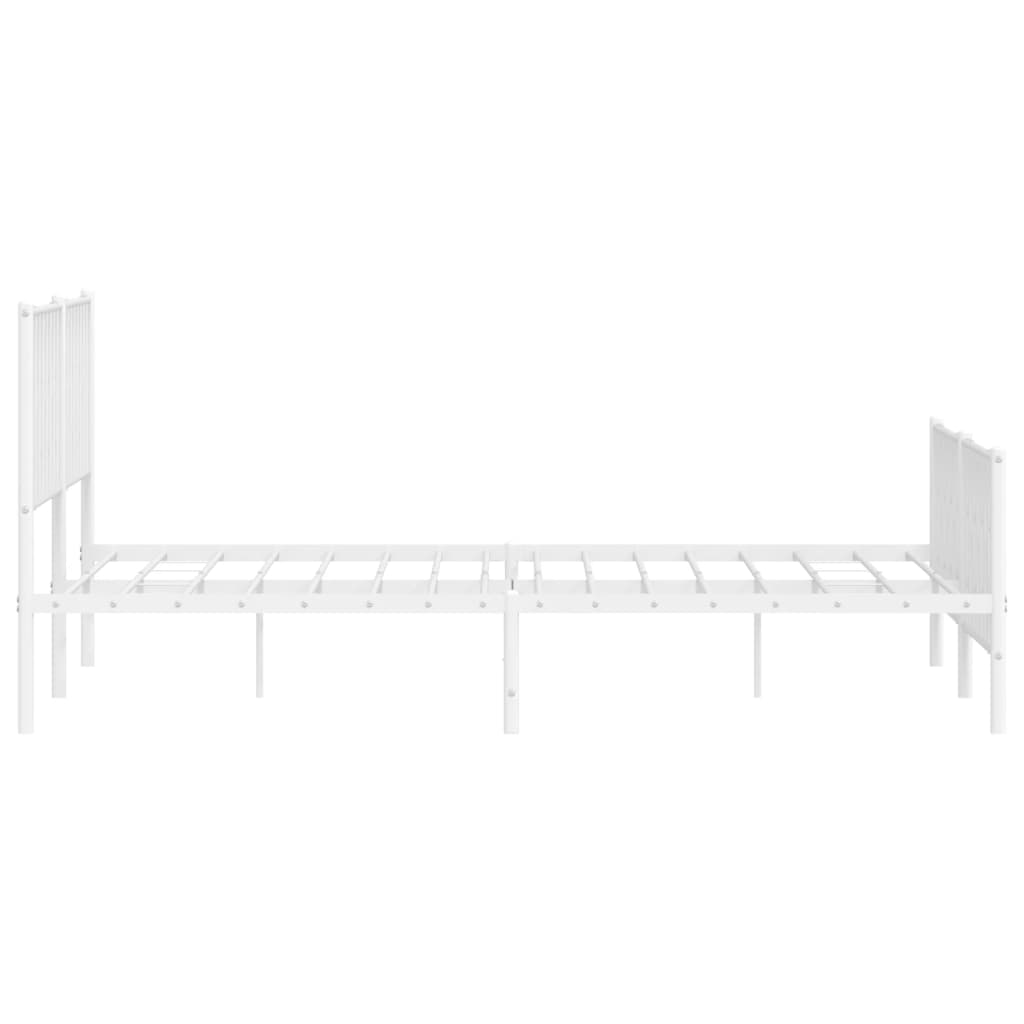 Bettgestell mit Kopf- und Fußteil Metall Weiß 180x200 cm