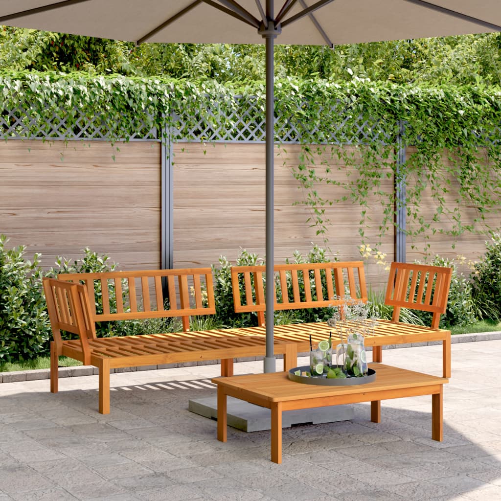 Garden corner sofas made of pallets, 2 pieces, solid acacia wood