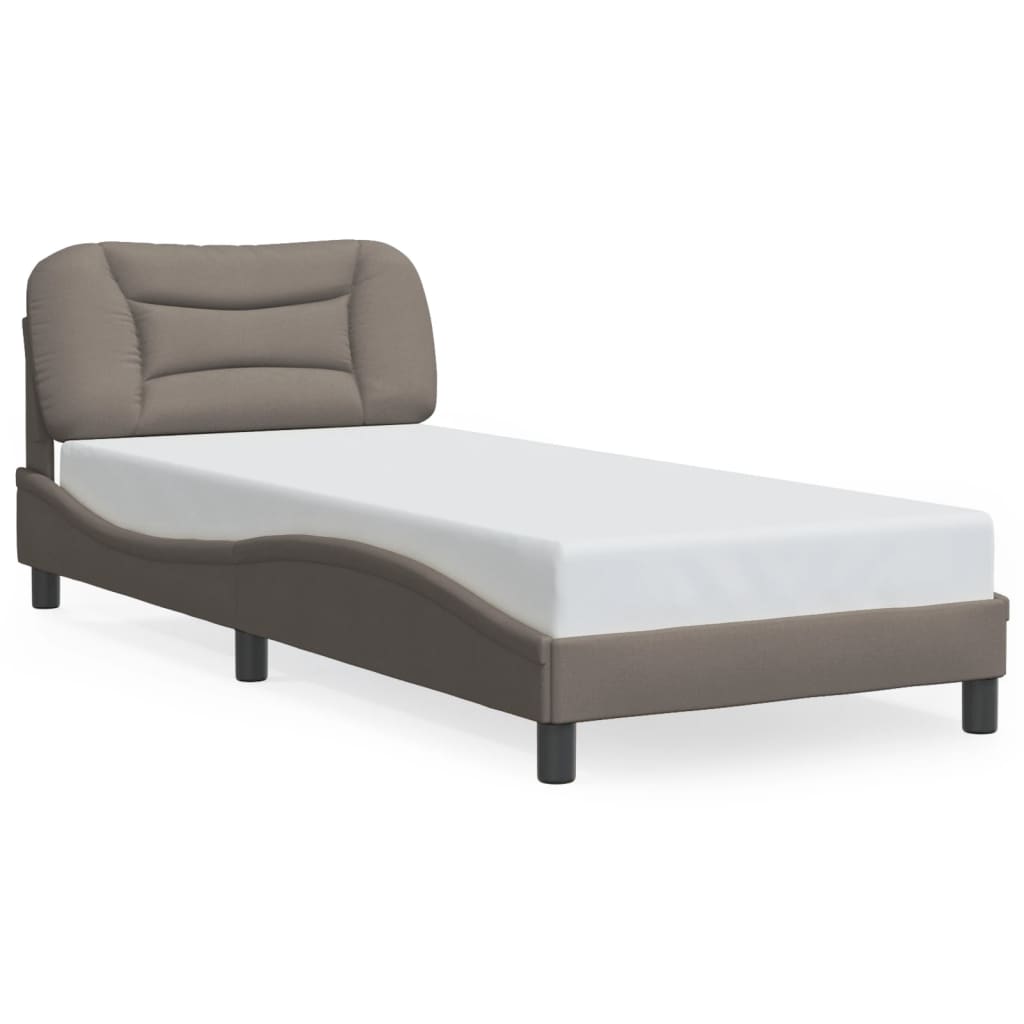 Bettgestell ohne Matratze "Hvar" Taupe 80x200 cm Stoff