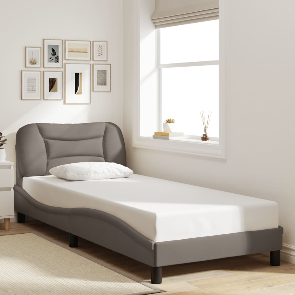 Bettgestell ohne Matratze "Hvar" Taupe 80x200 cm Stoff