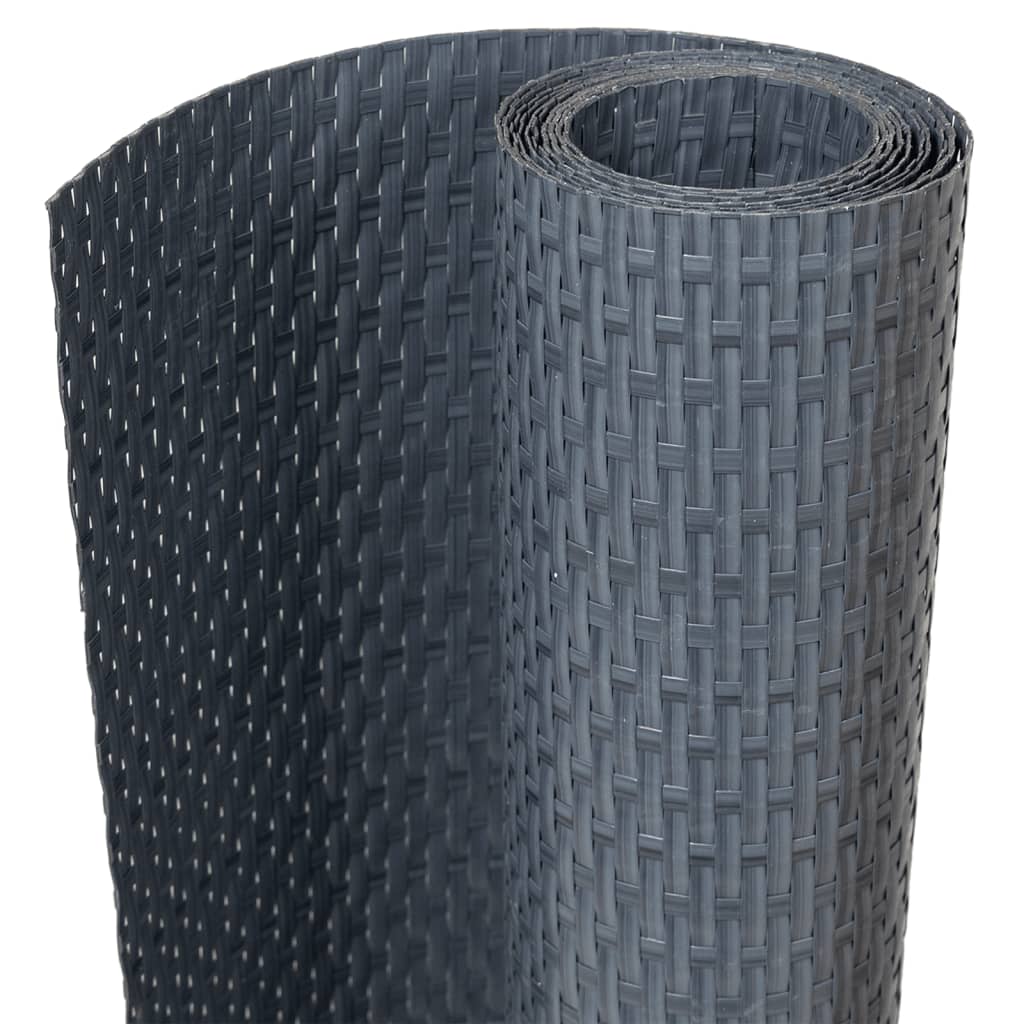 Balcony privacy screens 10 pcs. Anthracite 255x19 cm poly rattan