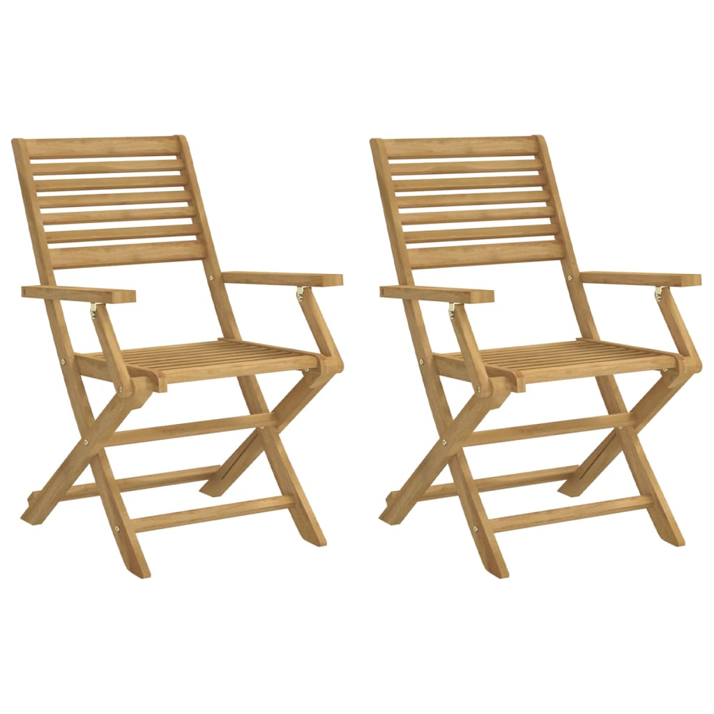 Garden chairs 2 pcs. Foldable 54.5x61.5x86.5cm solid wood acacia