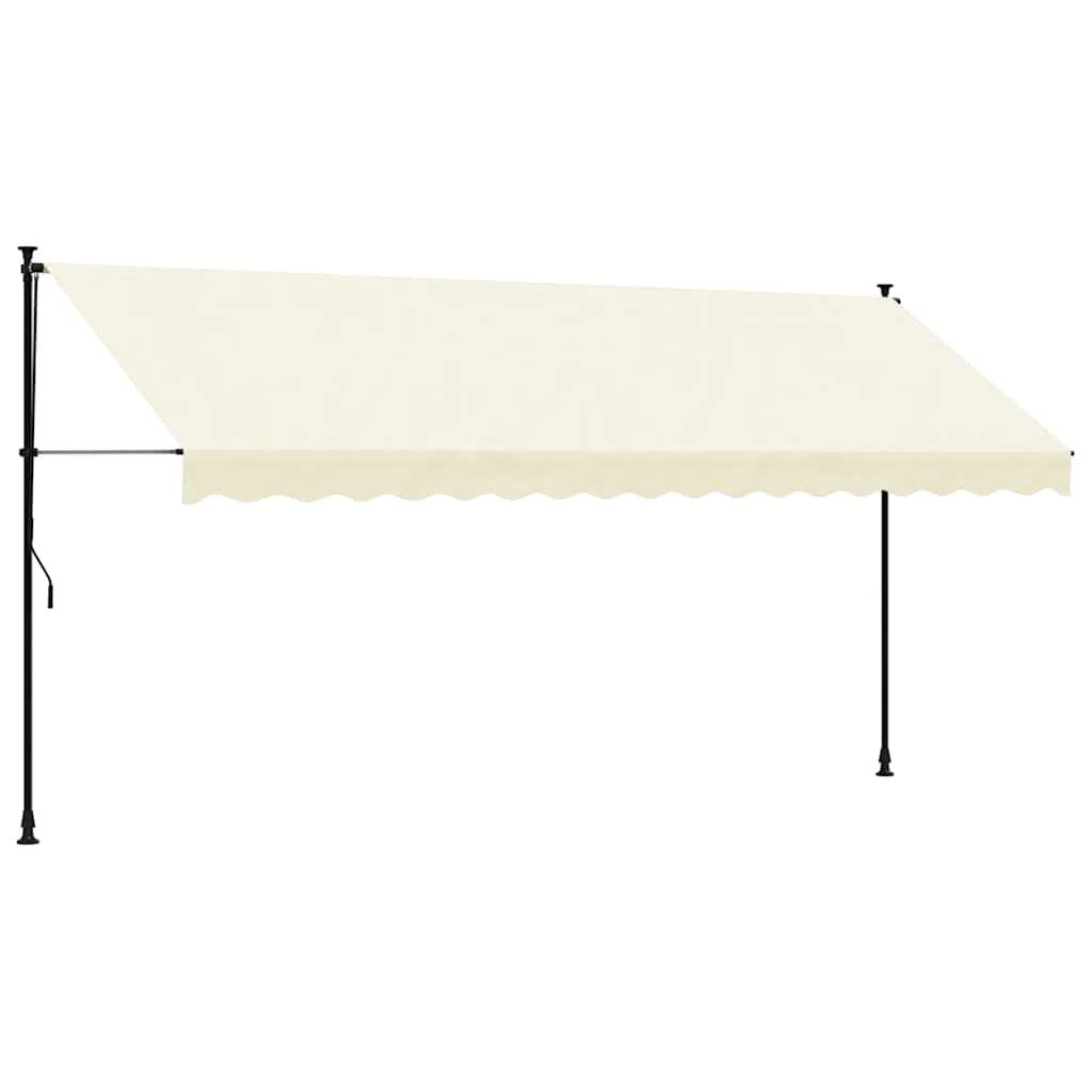 Markise Einziehbar Creme 400x150 cm Stoff und Stahl