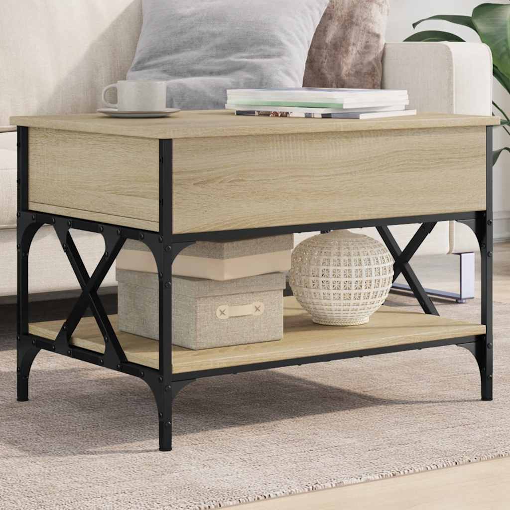 Couchtisch Sonoma-Eiche 70x50x50 cm Holzwerkstoff und Metall