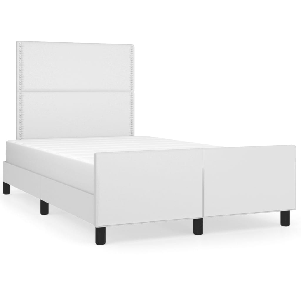 Bettgestell ohne Matratze Weiß 120x190 cm Kunstleder